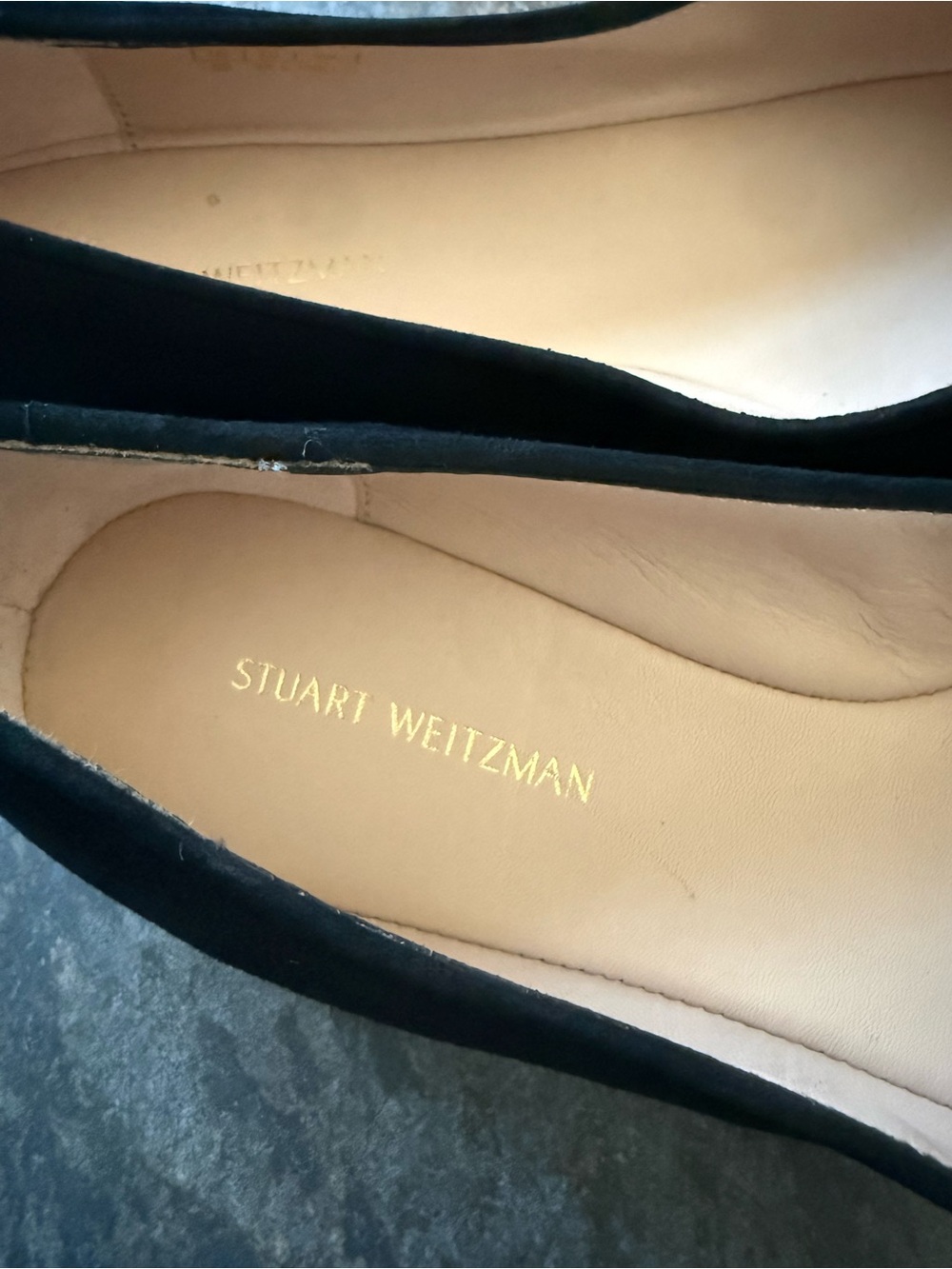 Stuart Weitzman Black Suede Bow Flats - Picture 6 of 6